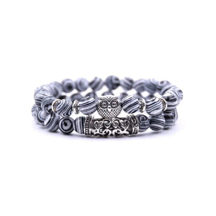 Stornfield | Bracelet en pierre naturelle avec charme hibou