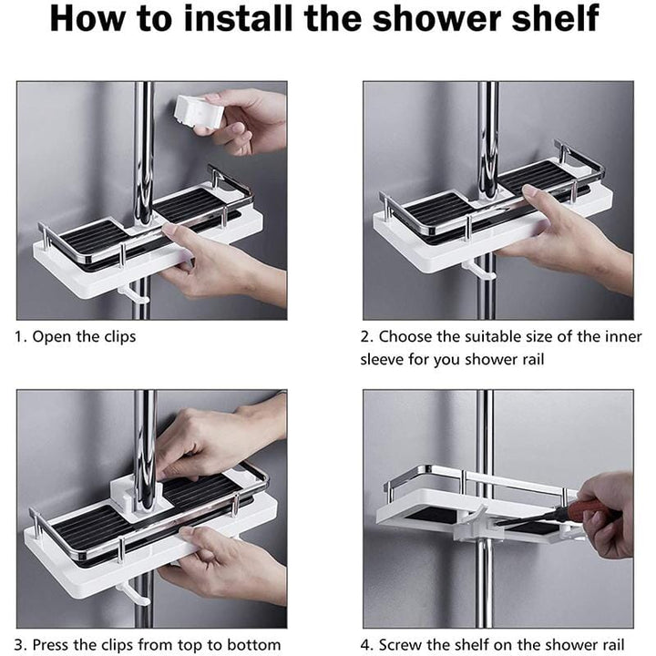 Bathroom Pole Shower Storage Rack Holder | Stornfield
