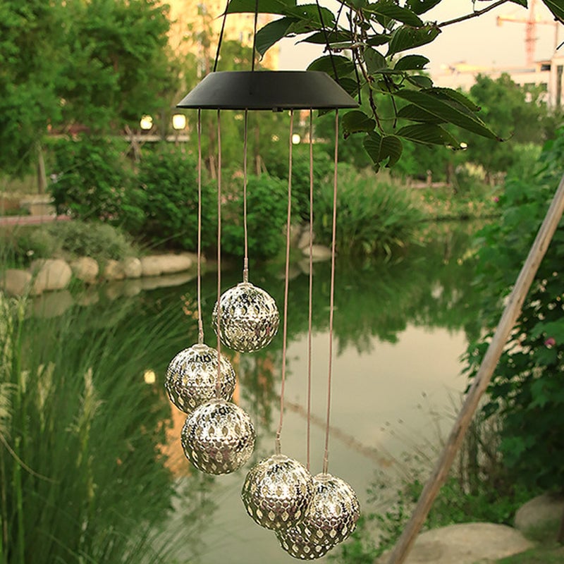 Stornfield | Solar Metallic Wind Chime – Solar LED Garden Decoration with Soothing Sounds