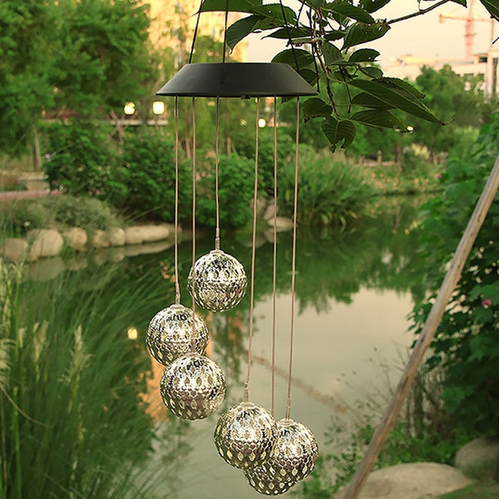 Stornfield | Solar Metallic Wind Chime – Solar LED Garden Decoration with Soothing Sounds