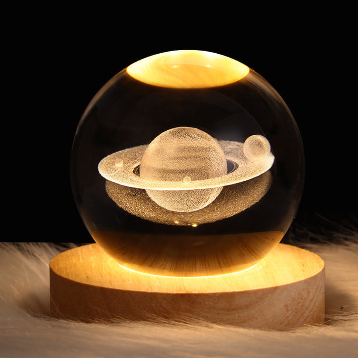 Stornfield | Galaxy Crystal Table Lamp LED 3D Planet Moon Night Light Kids Room Decor Party Birthday Gifts for Children