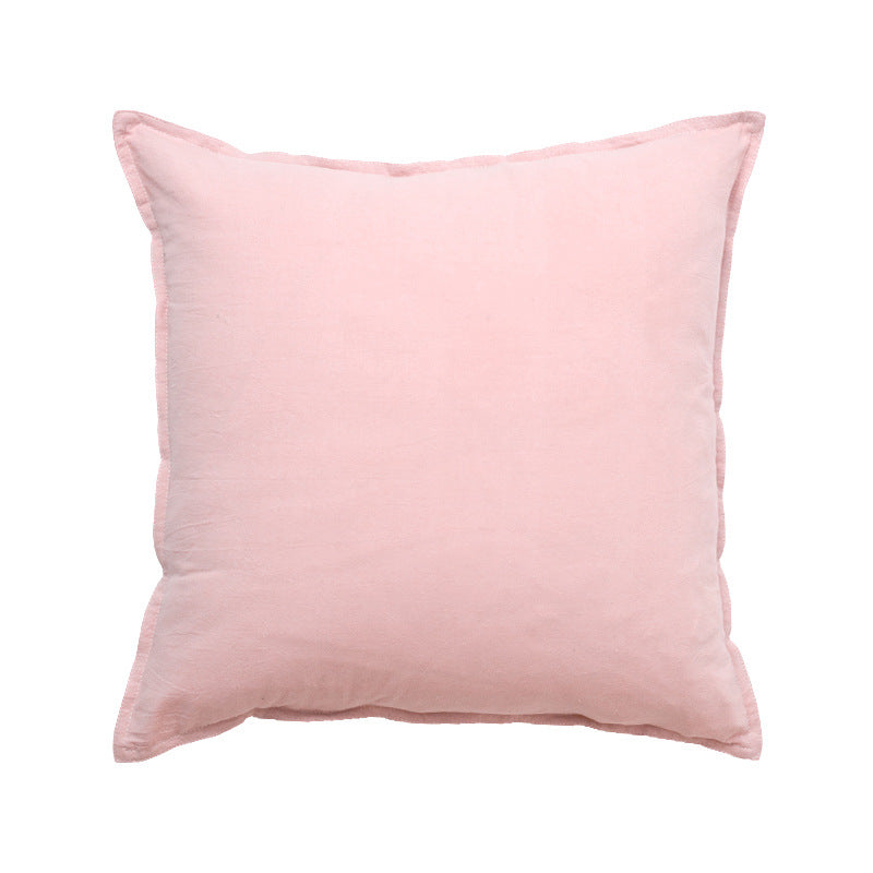 Square sofa and floor cushion cover made of pigment-dyed cotton-linen blend with concealed zipper