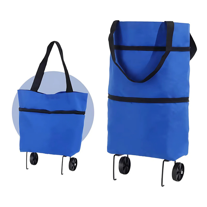 Foldable shopping trolley with expandable wheels | Stornfield