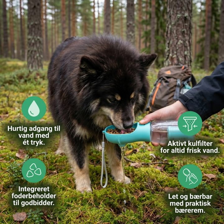 TrailBuddy™ – 3-in-1 Dog Water Bottle with Food Box | Stornfield