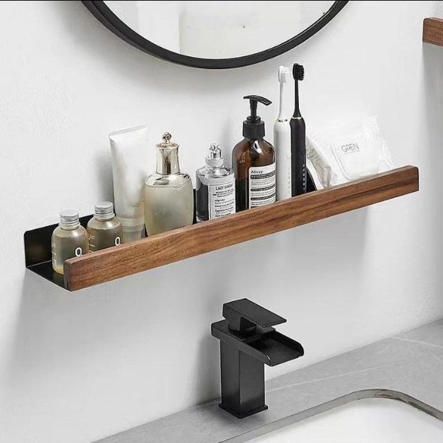 Stornfield | Solid Wood Bathroom Organizer Shelves Without Drilling