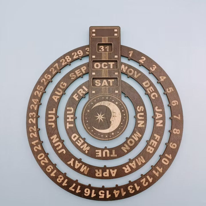Wood Rotating Circular Perpetual Calendar | Stornfield