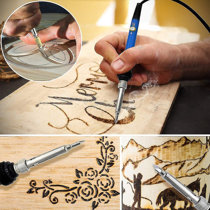 Pyrography Set – Soldering iron with 28 soldering tips & stencils