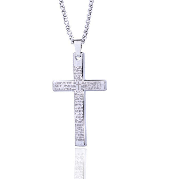 Engraved Lord's Prayer Cross Necklace Stornfield