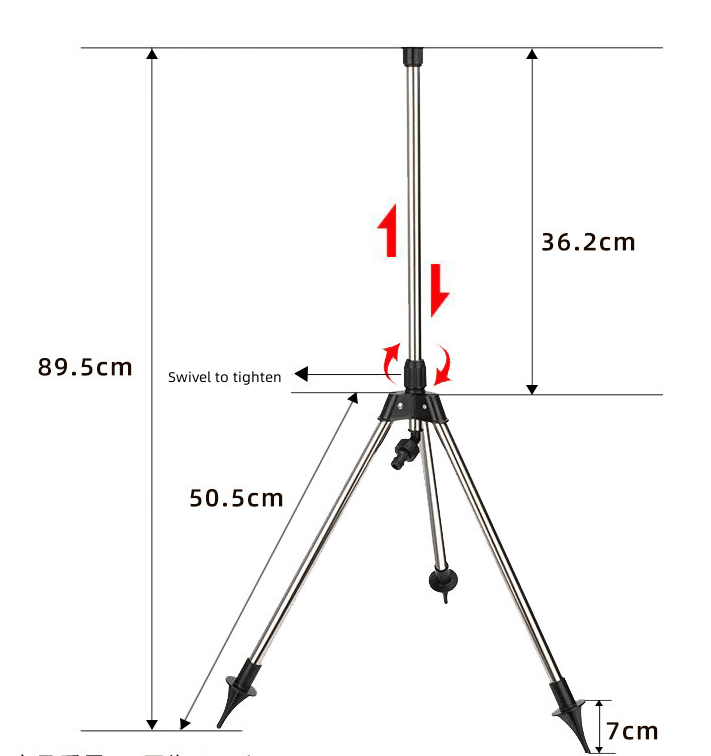 Stornfield | Adjustable 360° Garden Sprinkler on Tripod – Stainless Steel Height-Adjustable Lawn Irrigation System