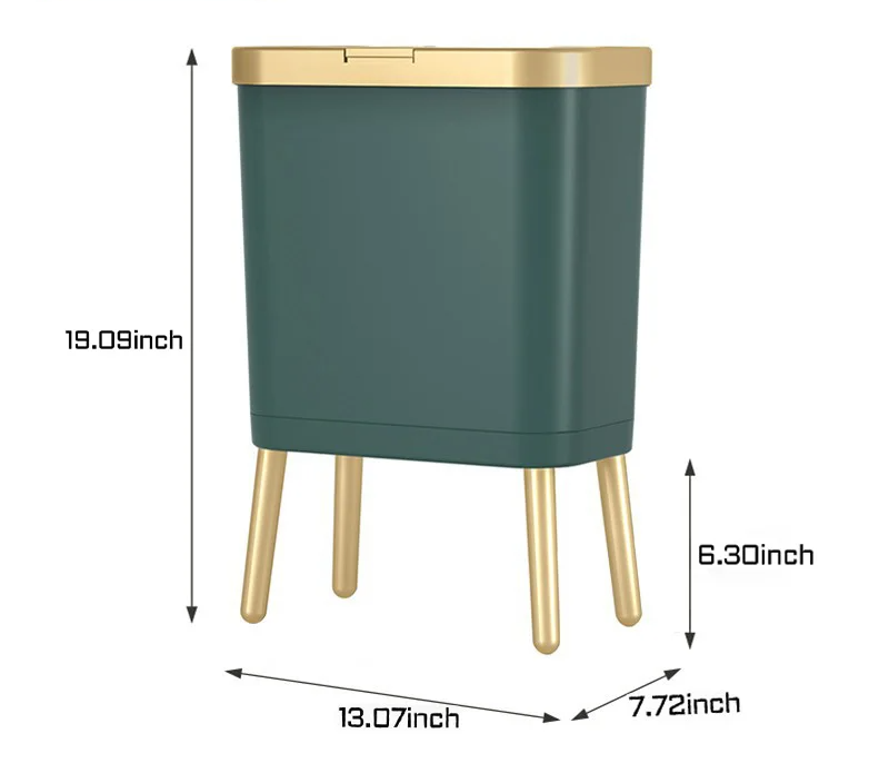 GoldenSlim Modern Trash Can with Lid Stornfield