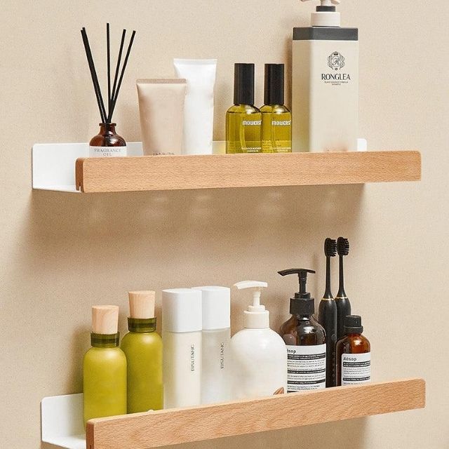 Stornfield | Solid Wood Bathroom Organizer Shelves Without Drilling