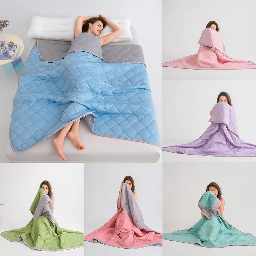 SilkCool | Cooling Blanket – Instant Cooling Comfort – Hypoallergenic Silk Fiber – Overheating Prevention – Relief for Night Sweats Sensitive Skin Stornfield