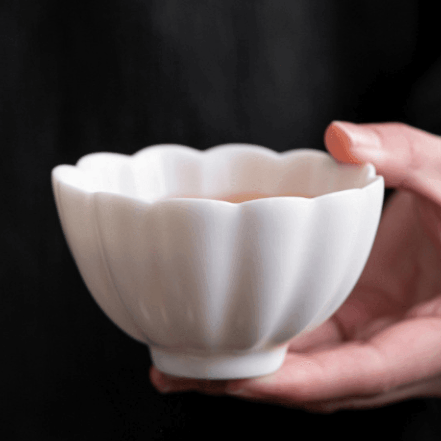 Handcrafted Ceramic Tea Cup With Embedded Ceramic Rose | Stornfield