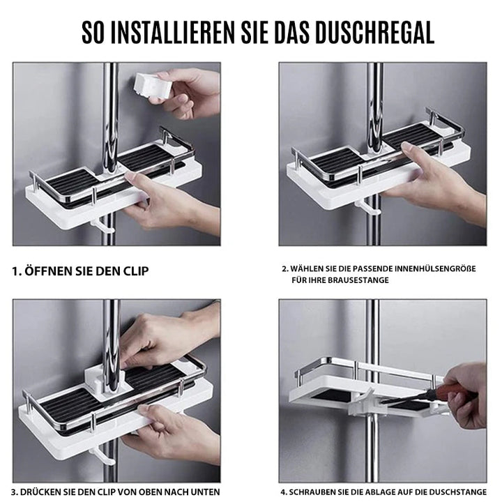 Shower rod storage shelf | Stornfield