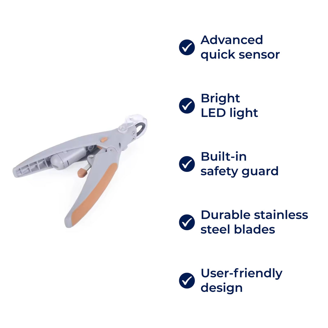 PawSure | Pet Nail Clippers - Quick Sensor - LED Light - Safety Guard - Stainless Steel Blades - Safe, Easy, and Precise Nail Clipping Stornfield
