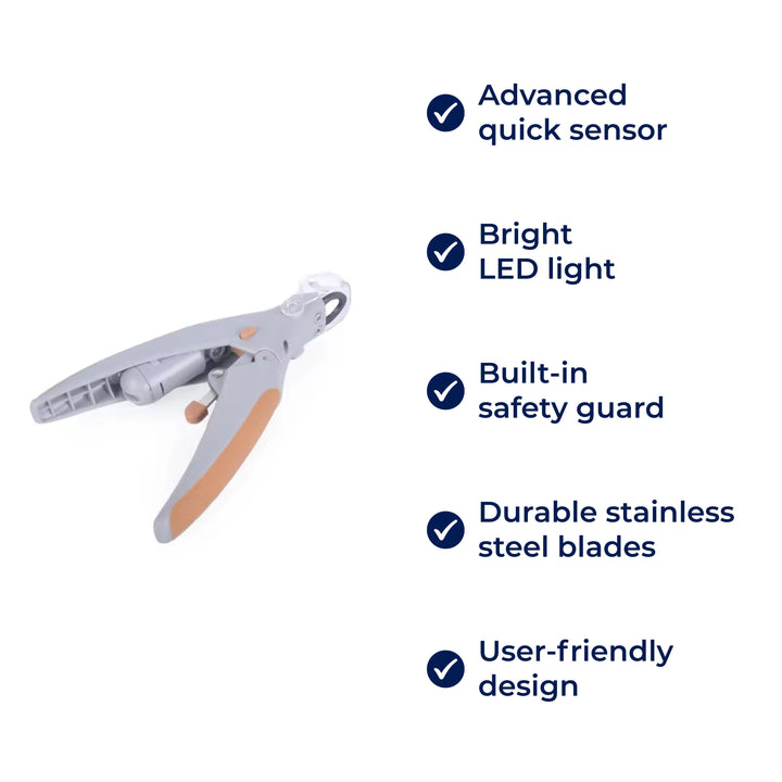PawSure | Pet Nail Clippers - Quick Sensor - LED Light - Safety Guard - Stainless Steel Blades - Safe, Easy, and Precise Nail Clipping Stornfield