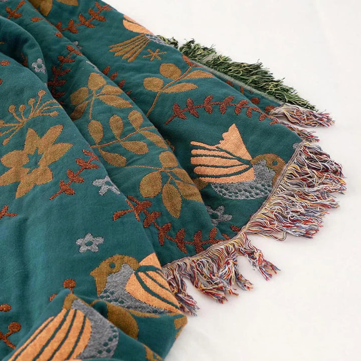 Stornfield | Reversible Scandinavian Bird Throw - NordicNest