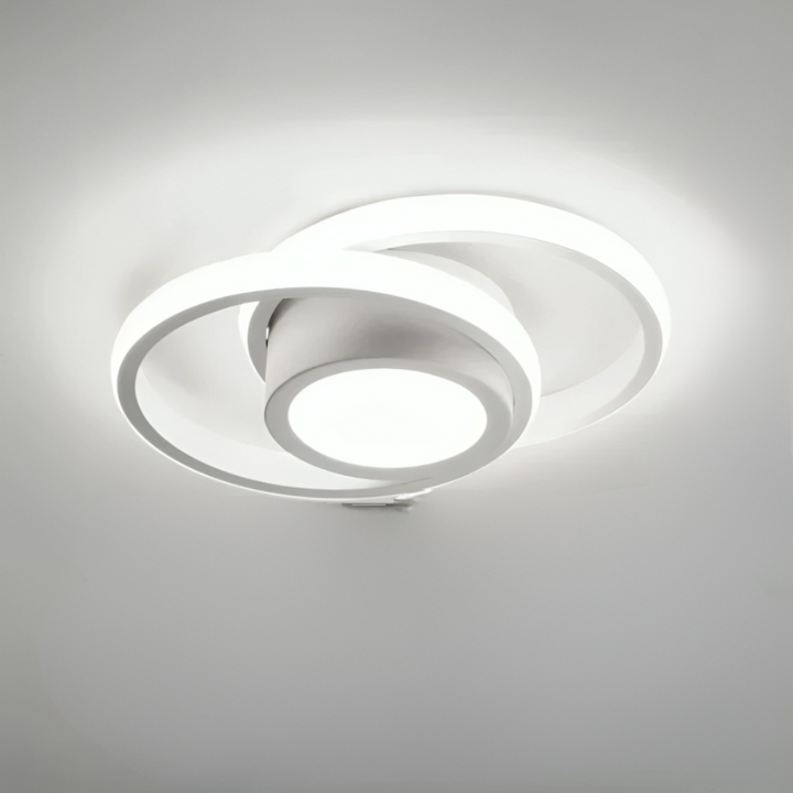 Modern LED Ceiling Lamp 18W | Creative Design with 2 Rings | Energy-Efficient Lighting for Living Room & Office 24 cm | Stornfield