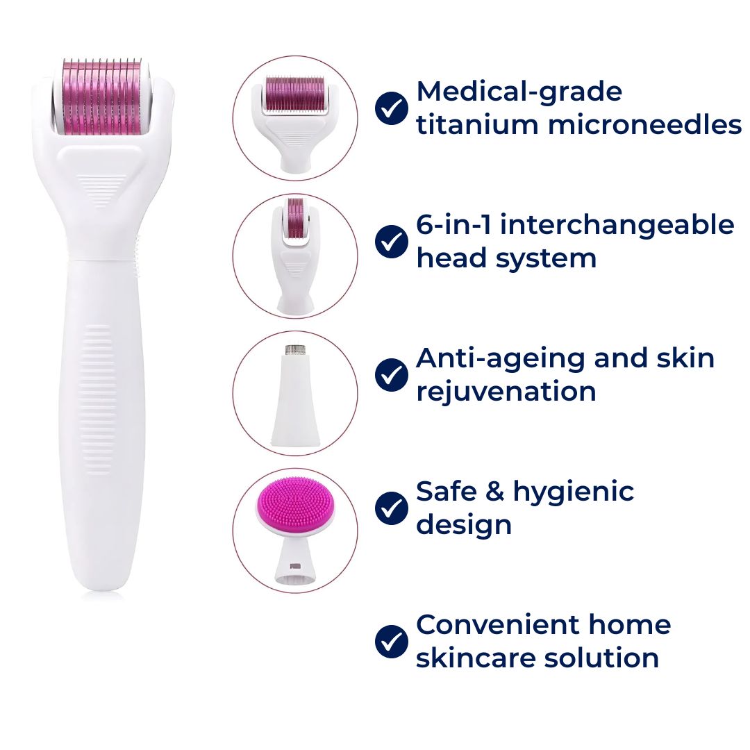DermaGlow Microneedling Roller Kit - Anti-Aging - Titanium Needles - At-Home Skincare for Women Stornfield