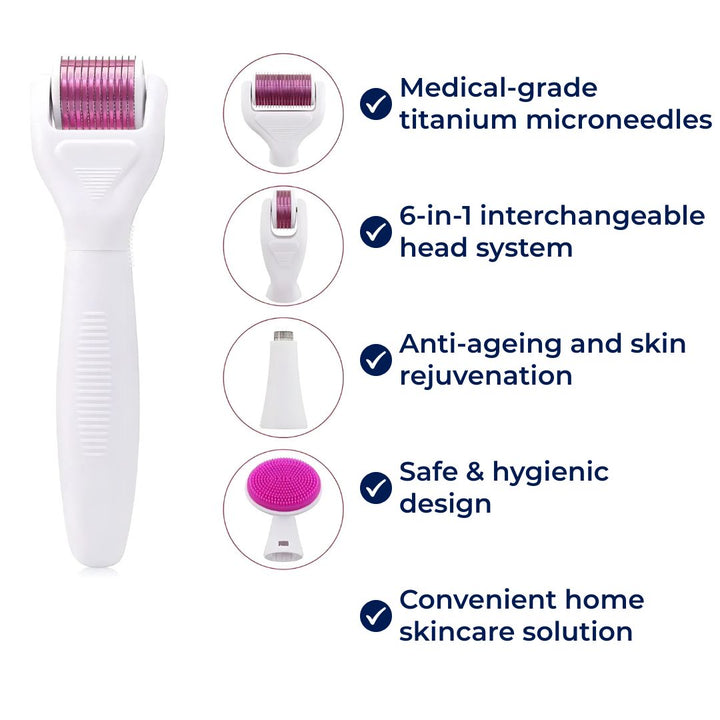 DermaGlow Microneedling Roller Kit - Anti-Aging - Titanium Needles - At-Home Skincare for Women Stornfield