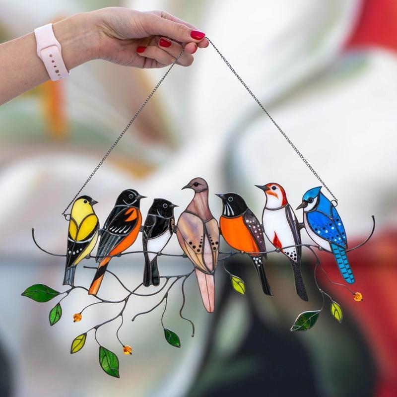 Birds Stained Glass Window Hangings 🐦 | Stornfield