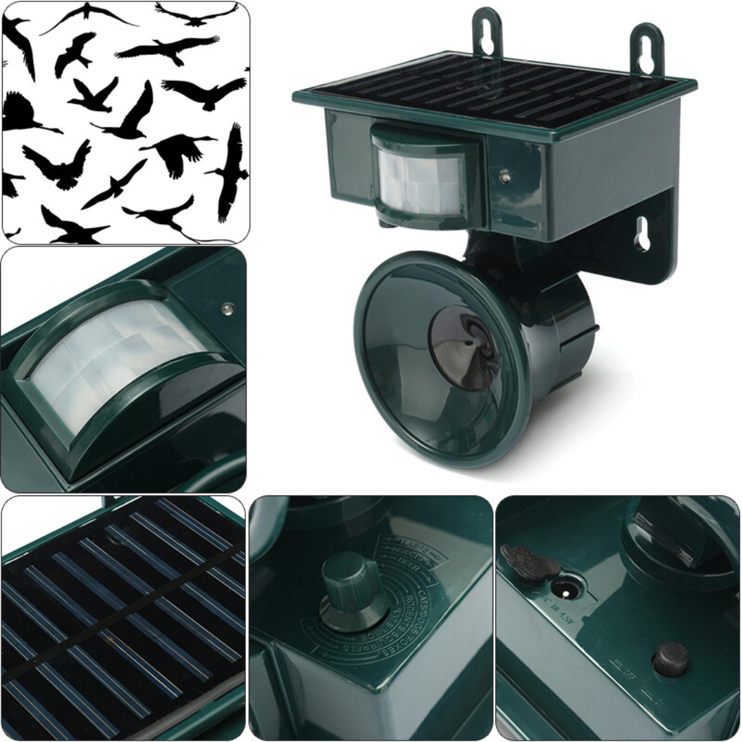 Stornfield | TerraGuard – Weatherproof Solar Bird Repeller with PIR Motion Sensor & Natural Sound Deterrent