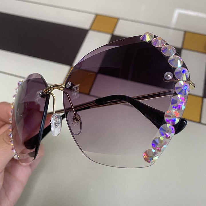 Rimless Sunglasses with Crystal | Stornfield