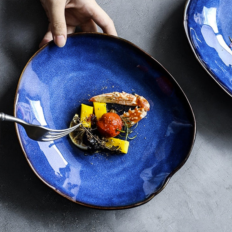 Ocean Waves Deep Blue Plate | Stornfield