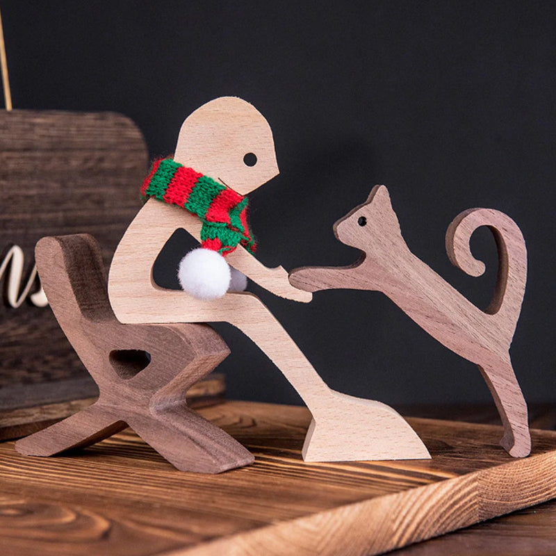 Gift For Pet Lovers - Wood Sculpture Table Ornaments - The Love Between You And Your Fur-Friend | Stornfield