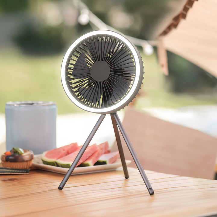 Portable Rechargeable Fan with LED and Built in Power Bank | Stornfield