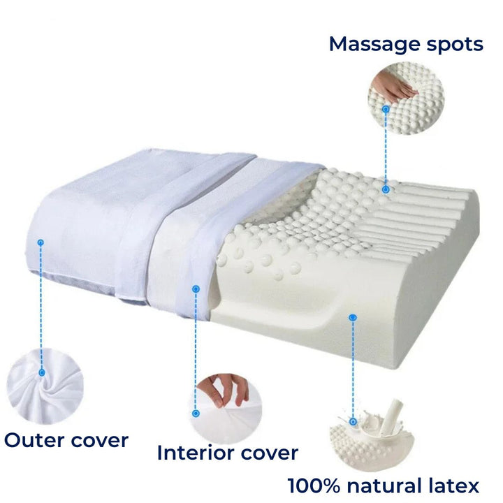 EcoNeck Comfort | 100% Natural Latex Orthopedic Pillow - for Neck Pain - Comfortable and Supportive Pillow - Better Sleep - Stornfield Wellness