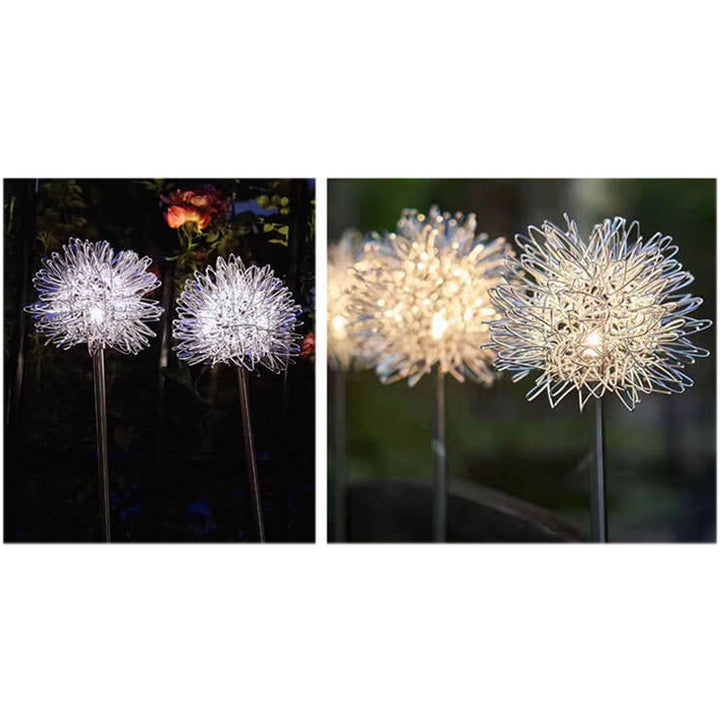 Solar Dandelion Aluminum Wire Globe Light LED Outdoor Waterproof Luminous Garden Insert Ground Landscape Light | Stornfield