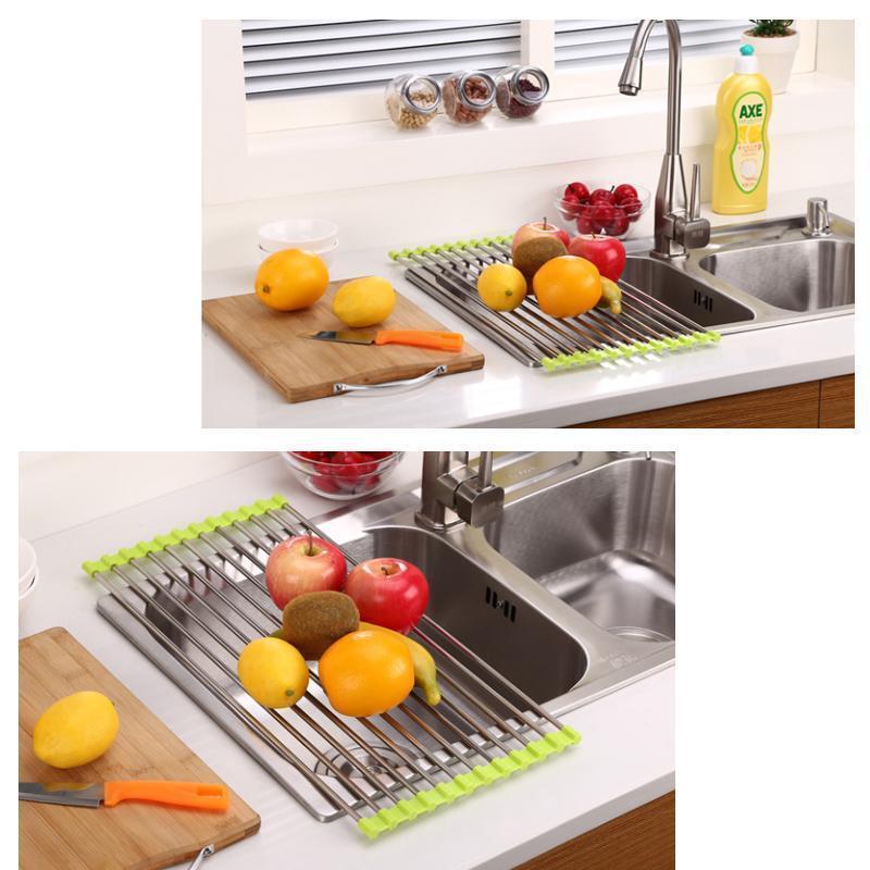 Stainless steel dish rack, rollable, foldable | Stornfield
