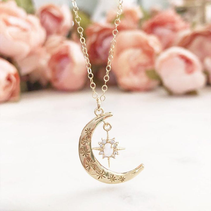 Moon & Sun Croissant Necklace | Stornfield