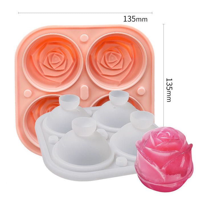 Large pink ice cube tray with 4 compartments | Stornfield