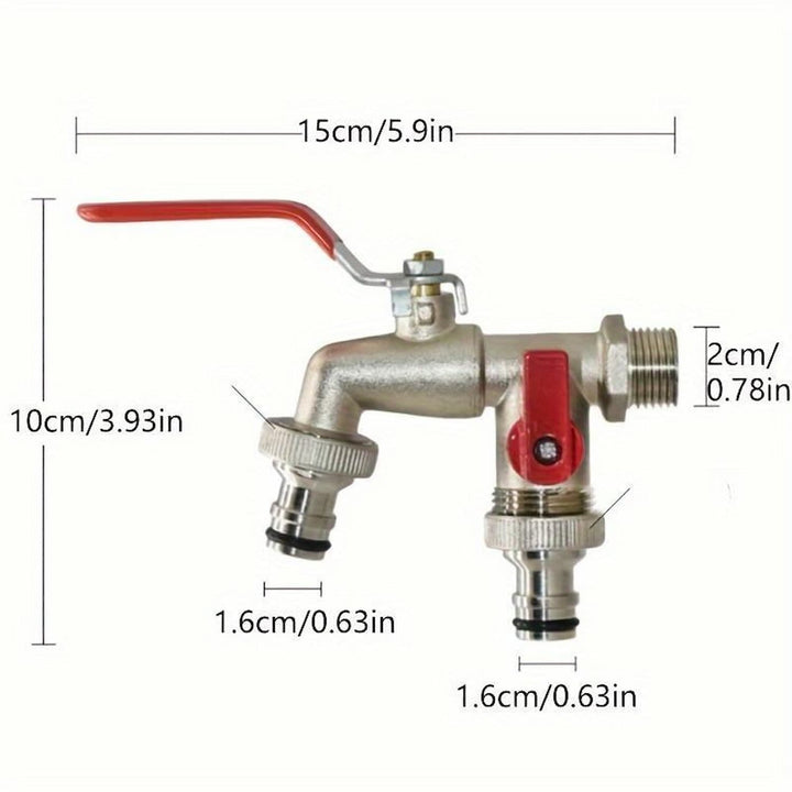 Double water tap stainless steel with 2 outlets | Stornfield