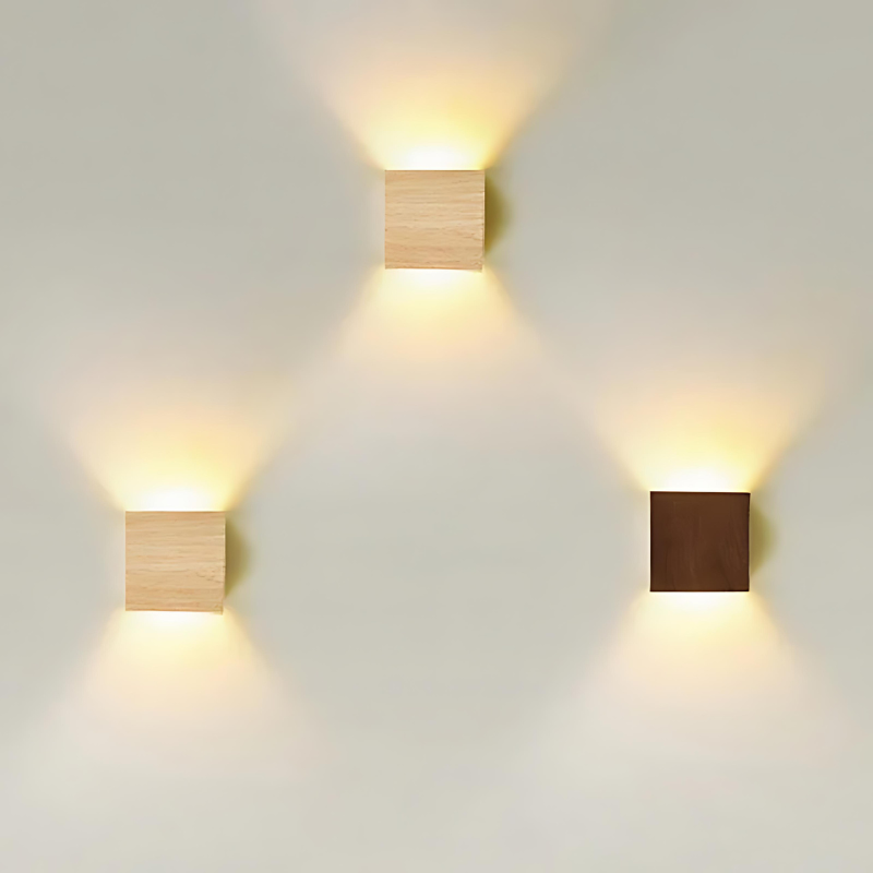 Stornfield | NordiLume | Scandinavian Wooden Square Wall Lamp