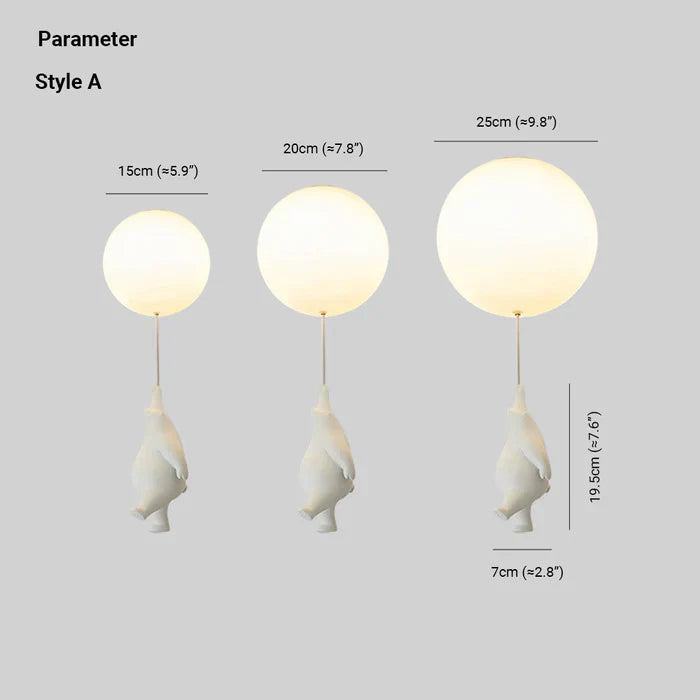 Children's Ceiling Lamp with Bear and Balloon - CloudBear | Stornfield