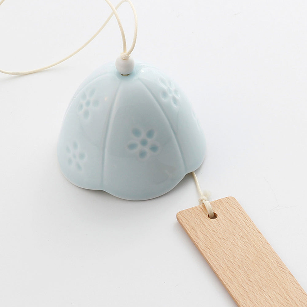 Stornfield | Japanese Ceramic Bells, Sakura Bell Rings, Hanging Garden Bells, Garden Decor for Living Space, White