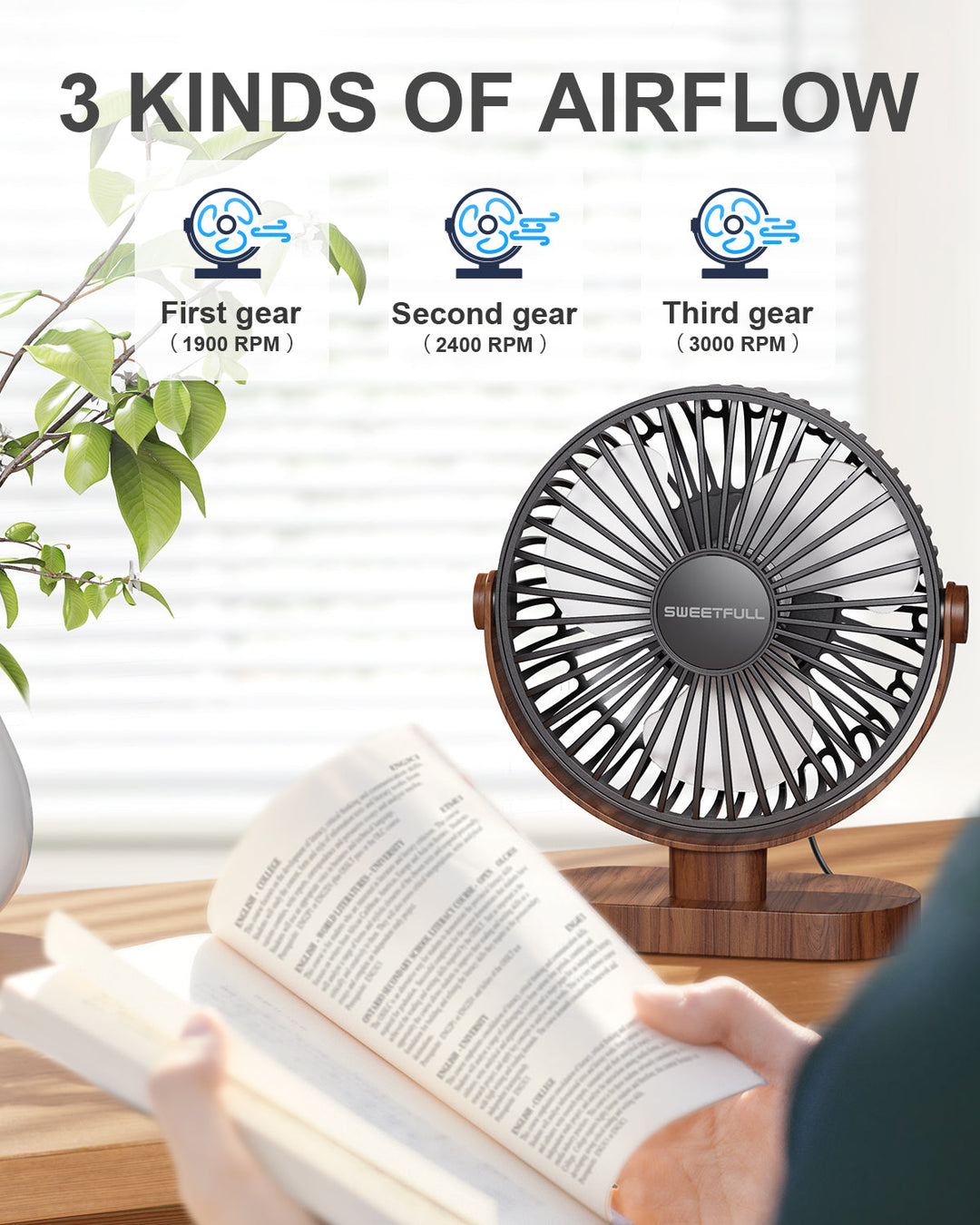 6.5 Inch USB Small Desk Fan for Home Office Car Outdoor Travel | Stornfield