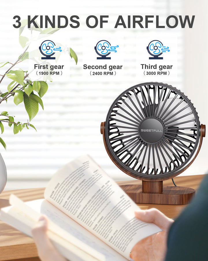 6.5 Inch USB Small Desk Fan for Home Office Car Outdoor Travel | Stornfield