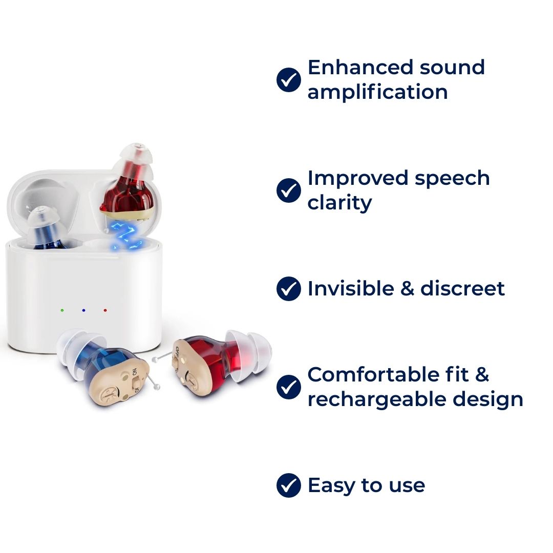 SilentWave | Rechargeable Invisible Hearing Aids - Amplify Sound - Improve Speech Clarity - Discrete Design Stornfield