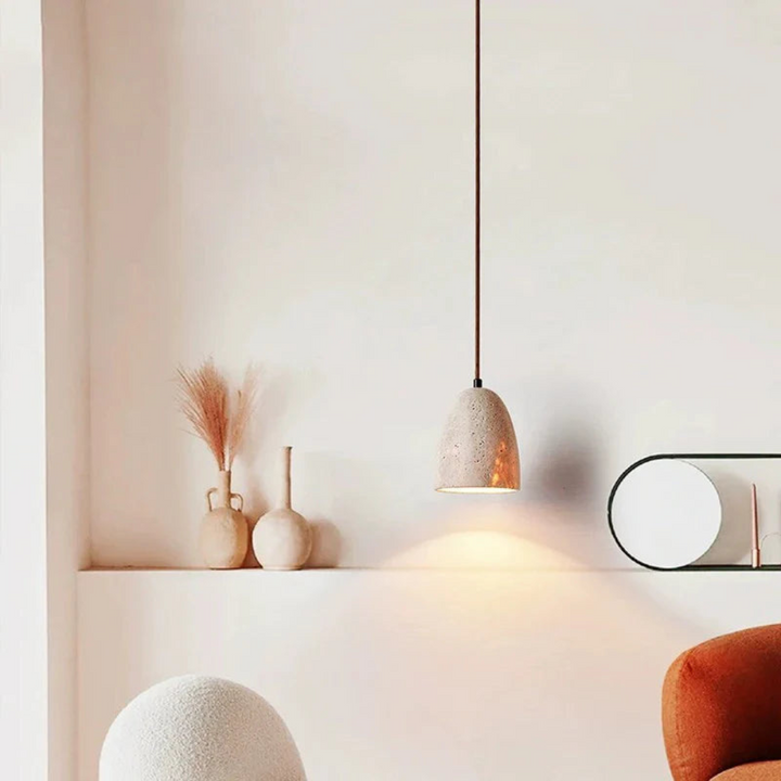 Stornfield | TerraLume – Pendant Light with Natural Stone Texture and Warm Glow