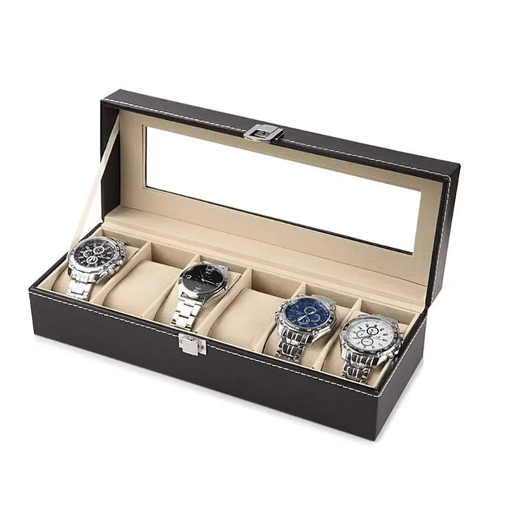 Organisateurs de montres en cuir Stornfield à 6 et 12 emplacements