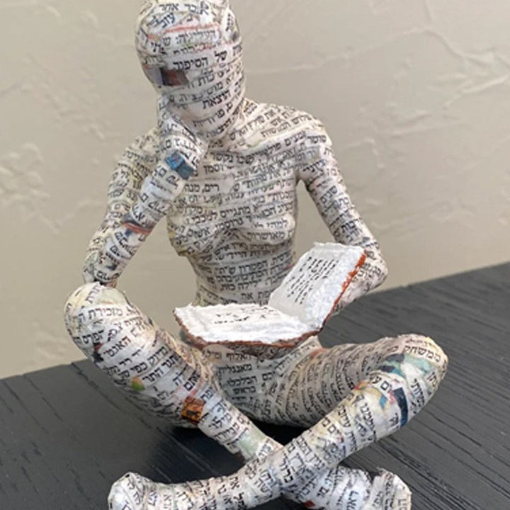 Resin Modern Reading Woman Statue Ornament in The Shape of a Scholar | Stornfield