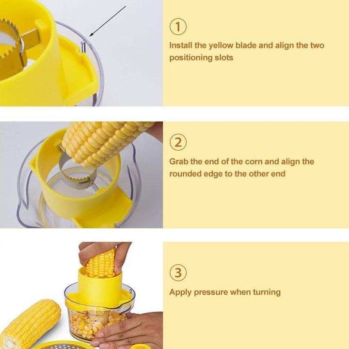 Cob Corn Stripper With Built-In Measuring Cup And Grater | Stornfield