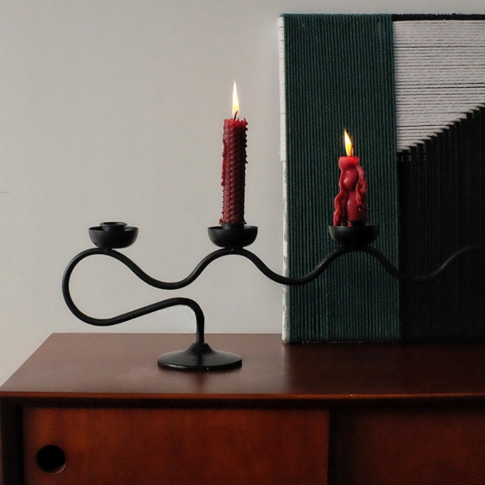 Triple-Arm Iron Candle Holder | Stornfield