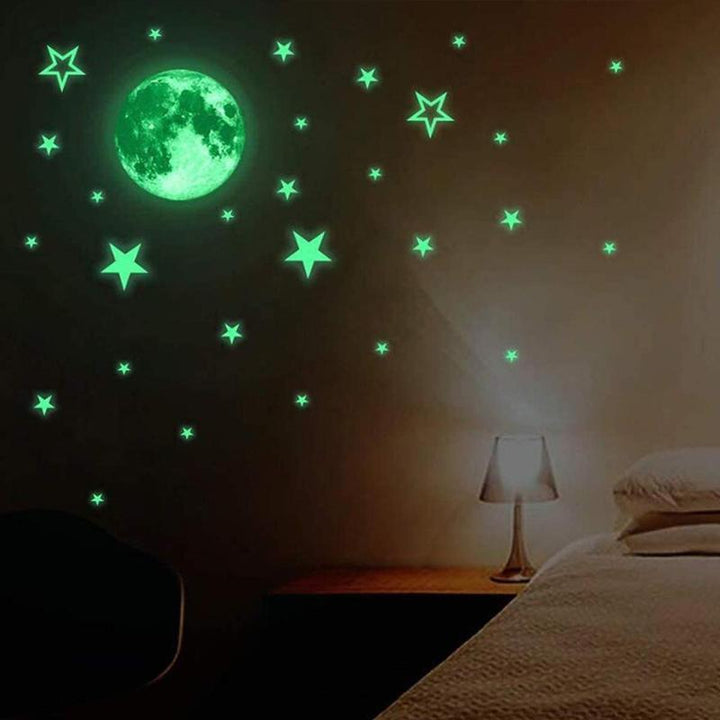 Creative Fluorescent Wall Sticker - Moon / stars / round dots | Stornfield