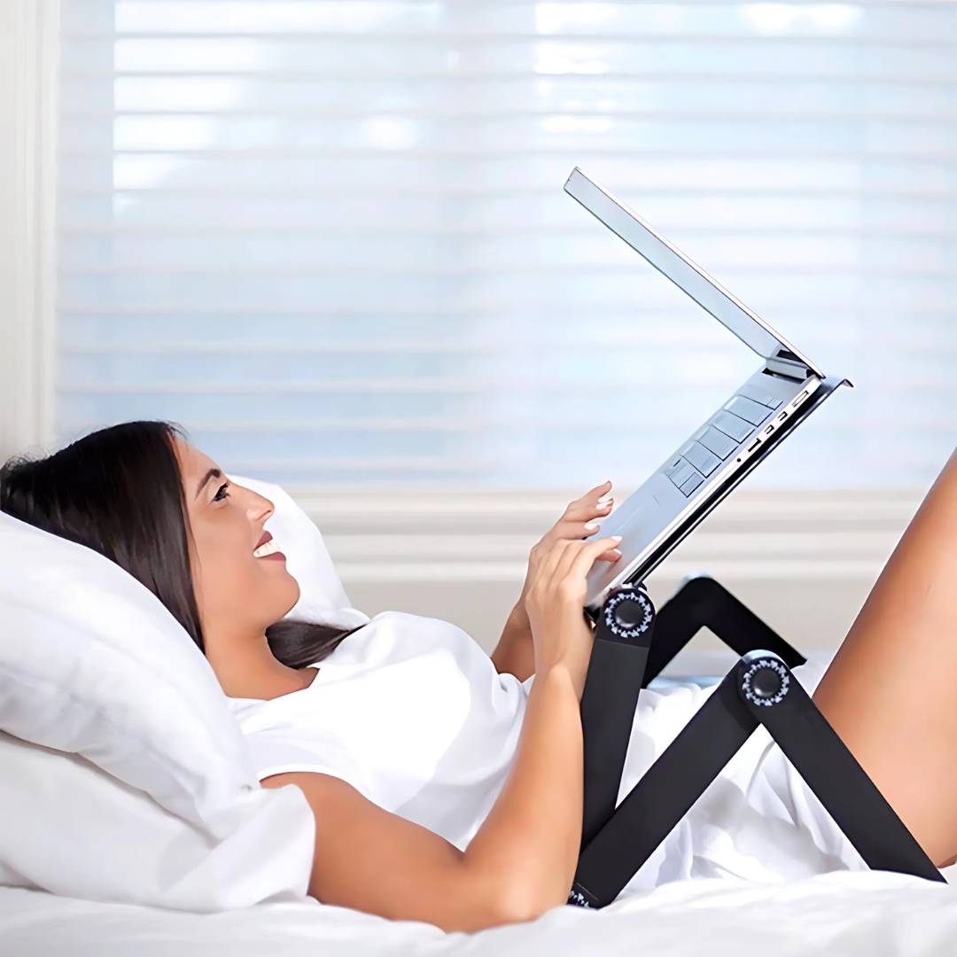 ErgoElevate Adjustable Laptop Stand | for Bed - Sofa - Desk - Cooling Function for Comfort and Productivity Stornfield