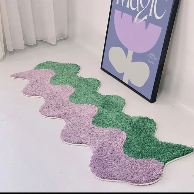 Stornfield | Abstract Colour Block Rug in Cotton-Police